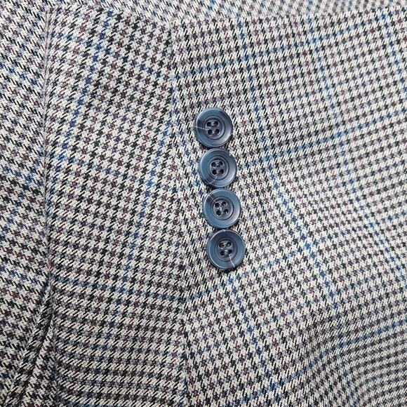 MINT 52R JEAN-PAUL GERMAIN Men's Blue Check Polyester Sports Coat Jacket - Picture 6 of 11